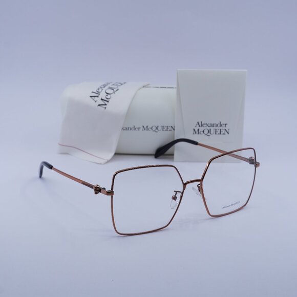 Alexander McQueen AM0276O 003 Square Eyeglasses 57mm - Nude - Picture 1 of 9